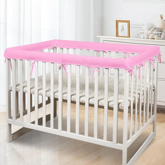 1 Set Breathable Mesh Crib Rail Cover, Soft Baby Teething Protector for Crib Rails, Thick Pad for Toddler Bed, Edge Guard for Nursery