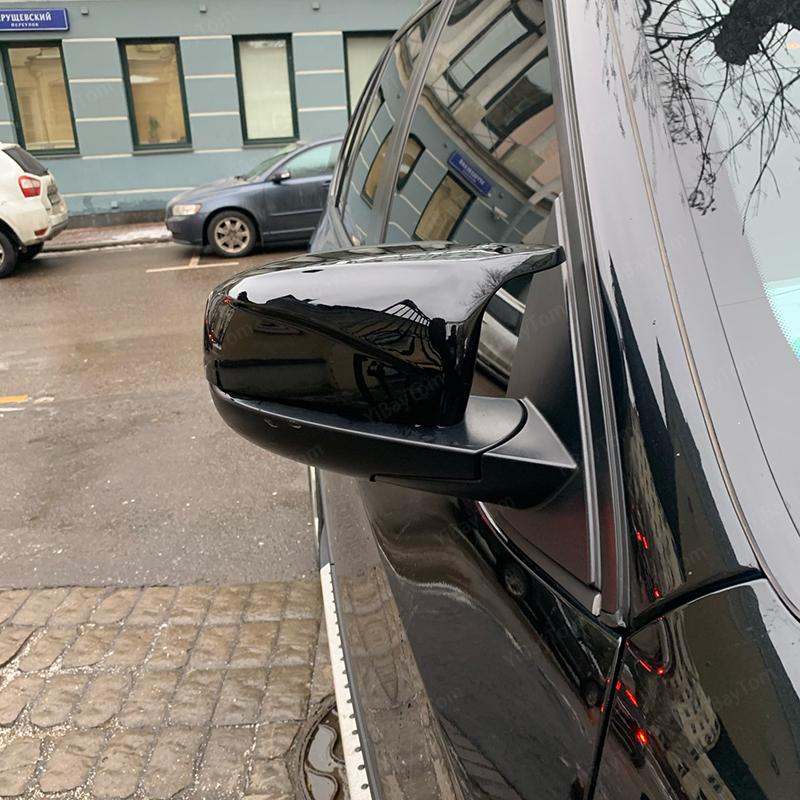 2 Stück Seitenflügel Rückspiegel modifiziertes Auto-Styling Hellschwarzes Carbonfaser-Muster Spiegelabdeckkappen für BMW X5 E70 X6 E71 2008-2013