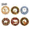 Holiday Gift for Friends 2Pcs Pearl Diamond Christmas Ornament Set, 2D Acrylic Glitter Hanging Ornaments Decor with Ribbon, Festive Tree Pendant Party