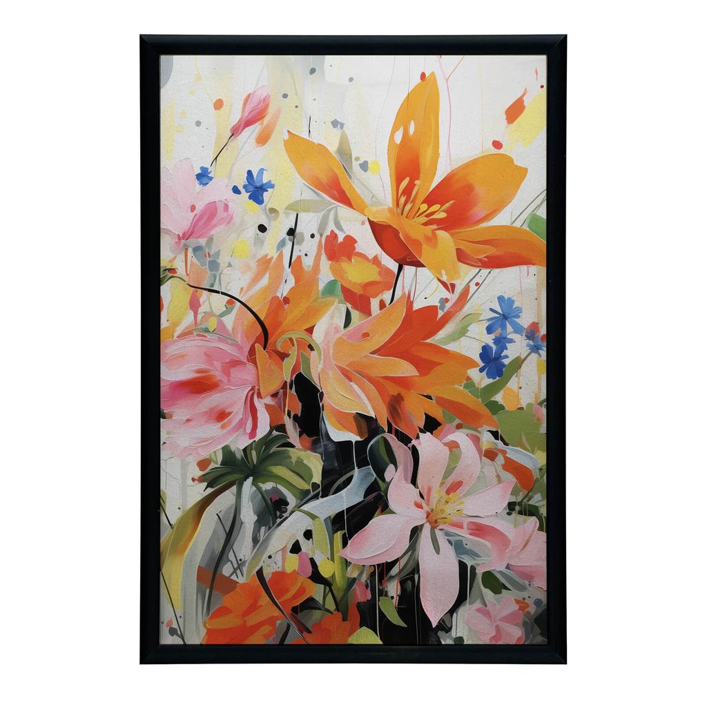 Blumenkonzert Blumenkonzert, 70X100 Cm, Holzrahmen Dunkelbraun, Mattes Papier 230 Gsm