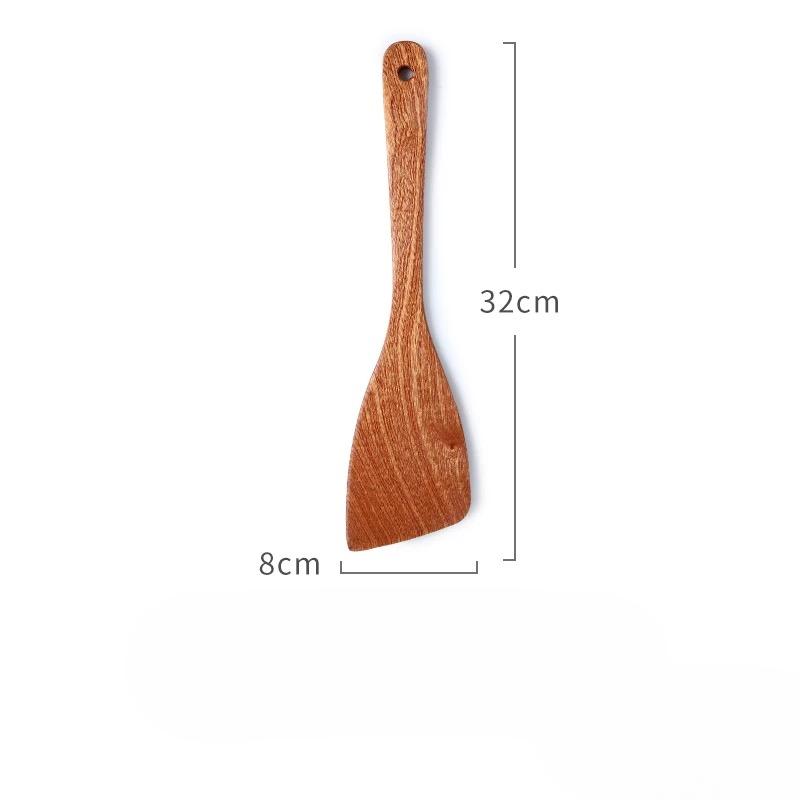 Wooden Spatula Wooden Spoon Frying Spatula Solid Wood High Temperature Resistant Soup Spoon No Paint No Wax Natural Material