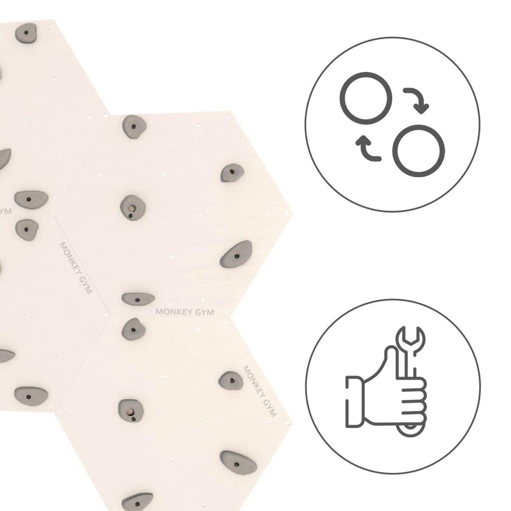 Climbing Wall Cube 1 White - Gray Grips