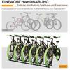 Bike Rack for 6 Bicycles, Weatherproof, Wall or Floor Mount, Steel, 179 x 33 x 27 cm