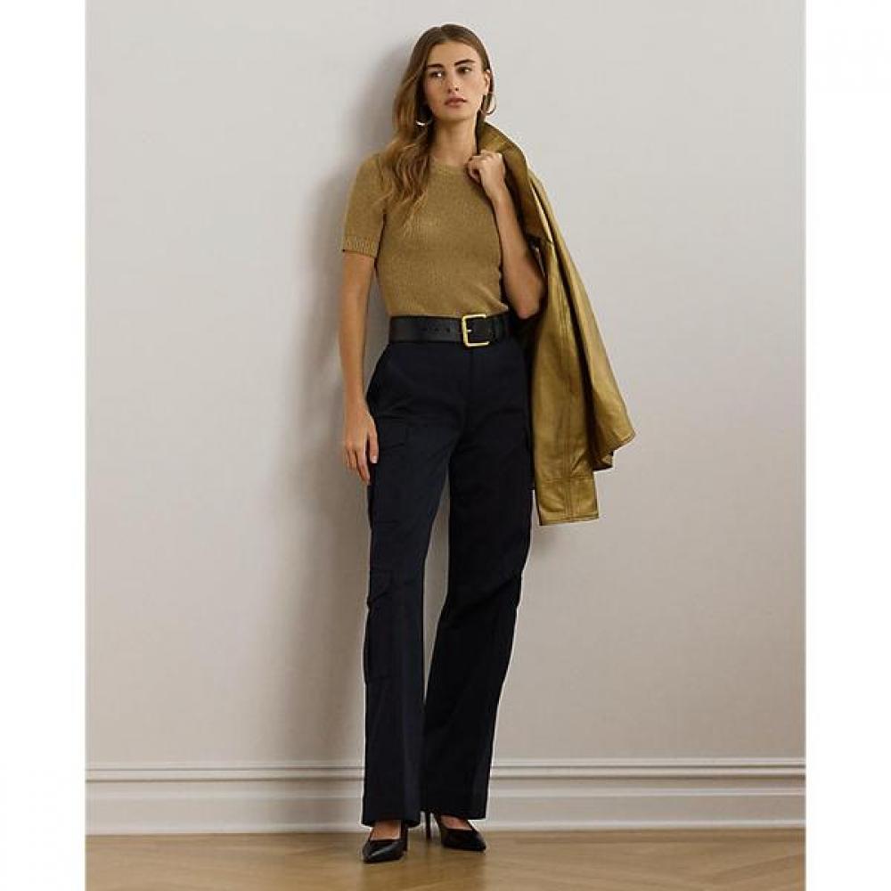 Lauren Ralph Lauren Metalický žebrovaný svetr s krátkým rukávem Wmlrswesn820138710