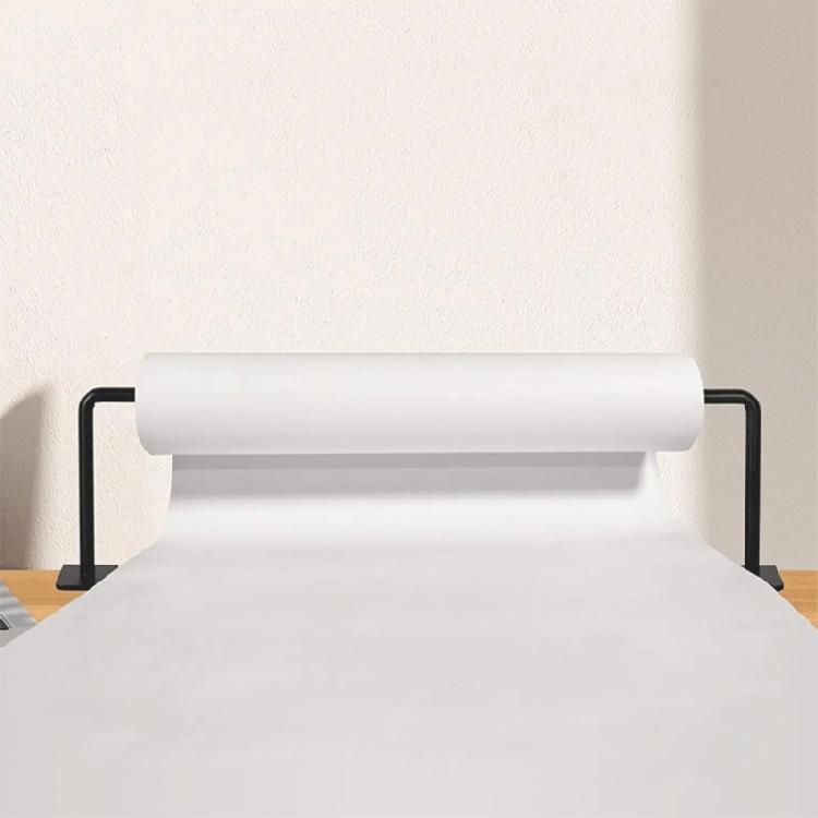Adjustable Clamp On Paper Roll Rack Metal Roll Storage for 1.8 Inch Tabletops Holds 7 Inch Rolls Metal Construction