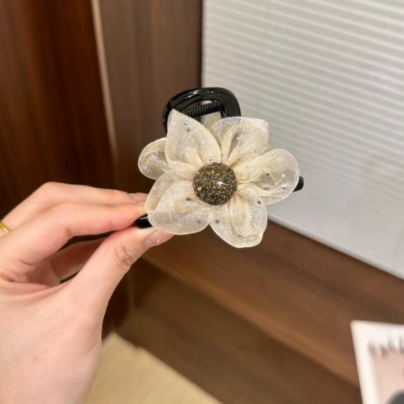 2025 Šik Květinová Spona do Vlasů ze Síťoviny pro Ženy