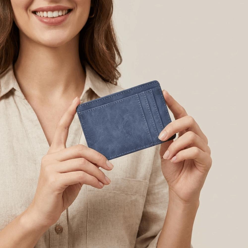 Solid Color Mini Card Holder Pu Leather Bank Card Case Coin Purse  Men/Women