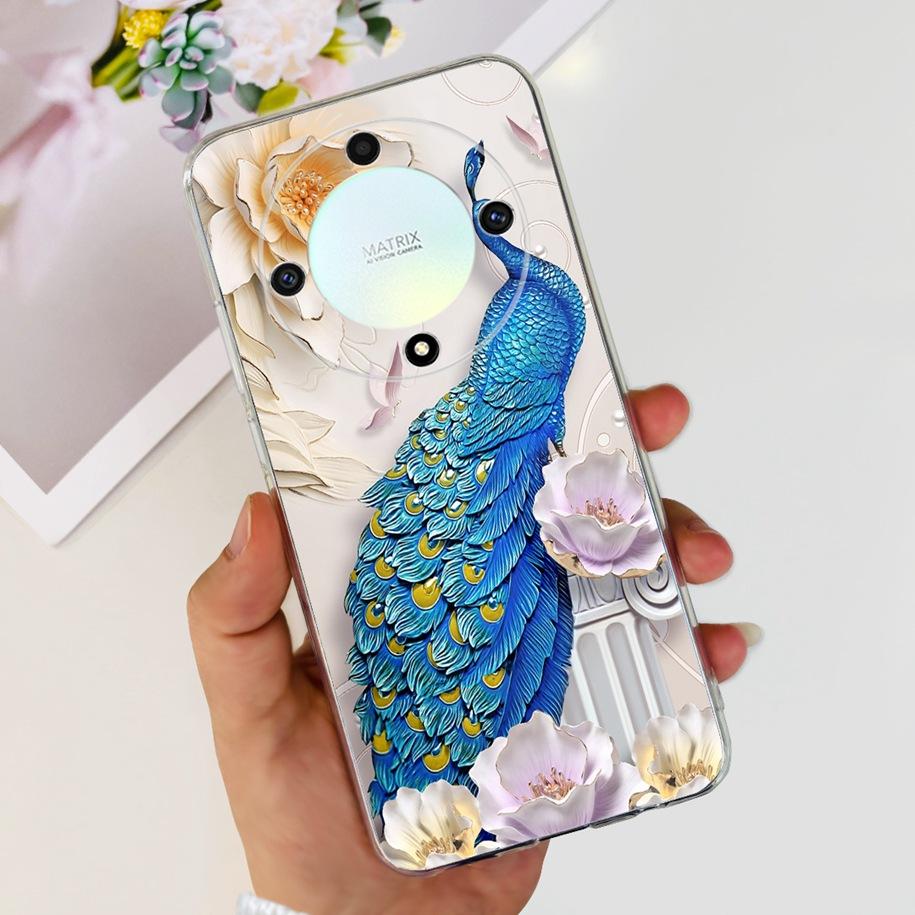 For Honor X9b 5G Case 2023 Fashion Flower Clear Silicone Soft Back Cover For Honor X9a RMO-NX1 Funda HonorX9 X 9 X 9B X 9A Coque