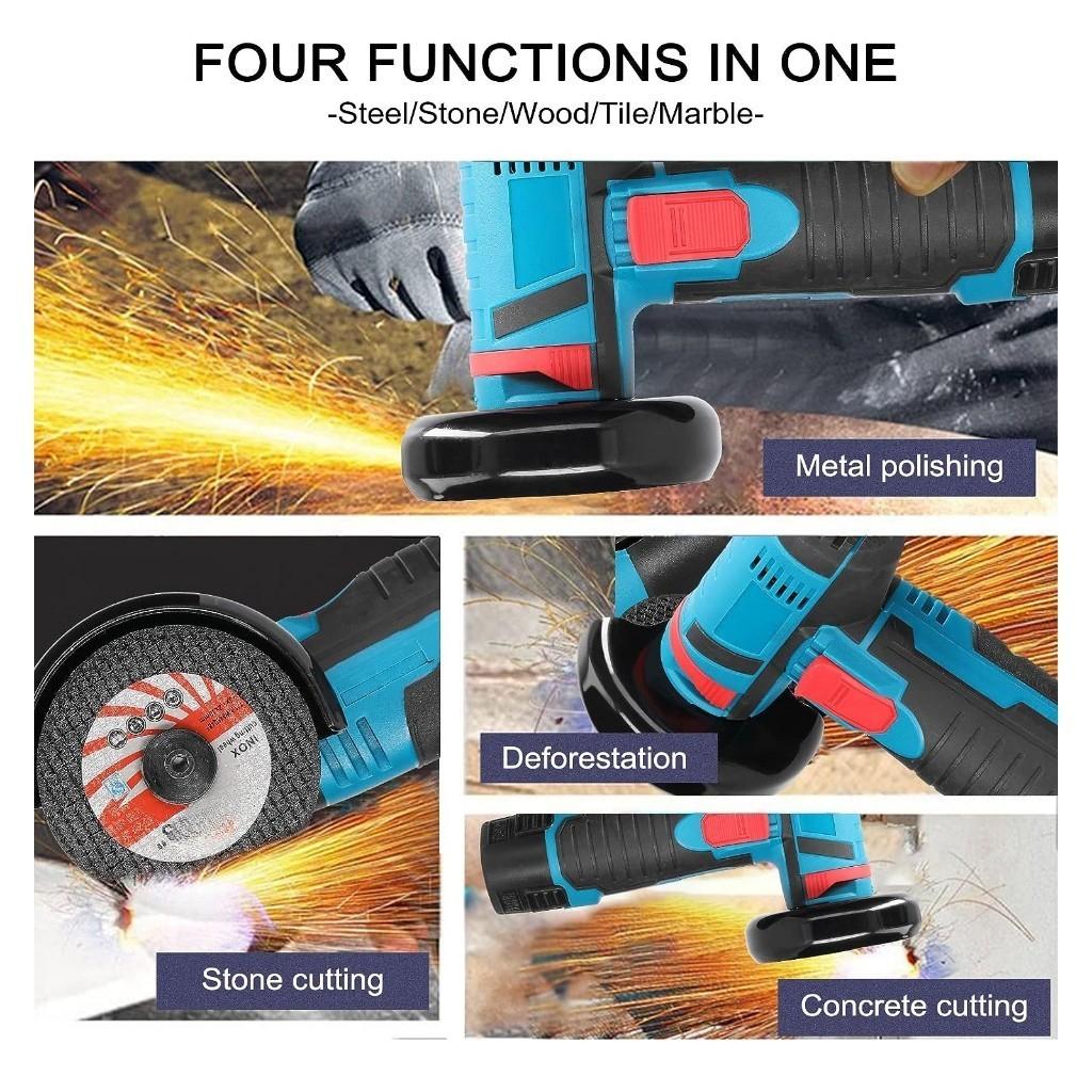 12V Wireless Grinder Handheld Cutter for Cutting Polishing Ceramic Tile Wood Stone Steel With Brush Electric Angle Grinder