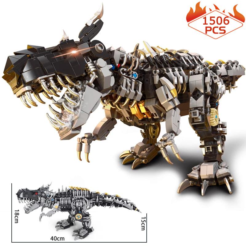 

Jurassic Park World Tyrannosaurus Rex Building Blocks Creative Expert Ancient Mechanical Dinosaur Model Bricks Toys for Kids