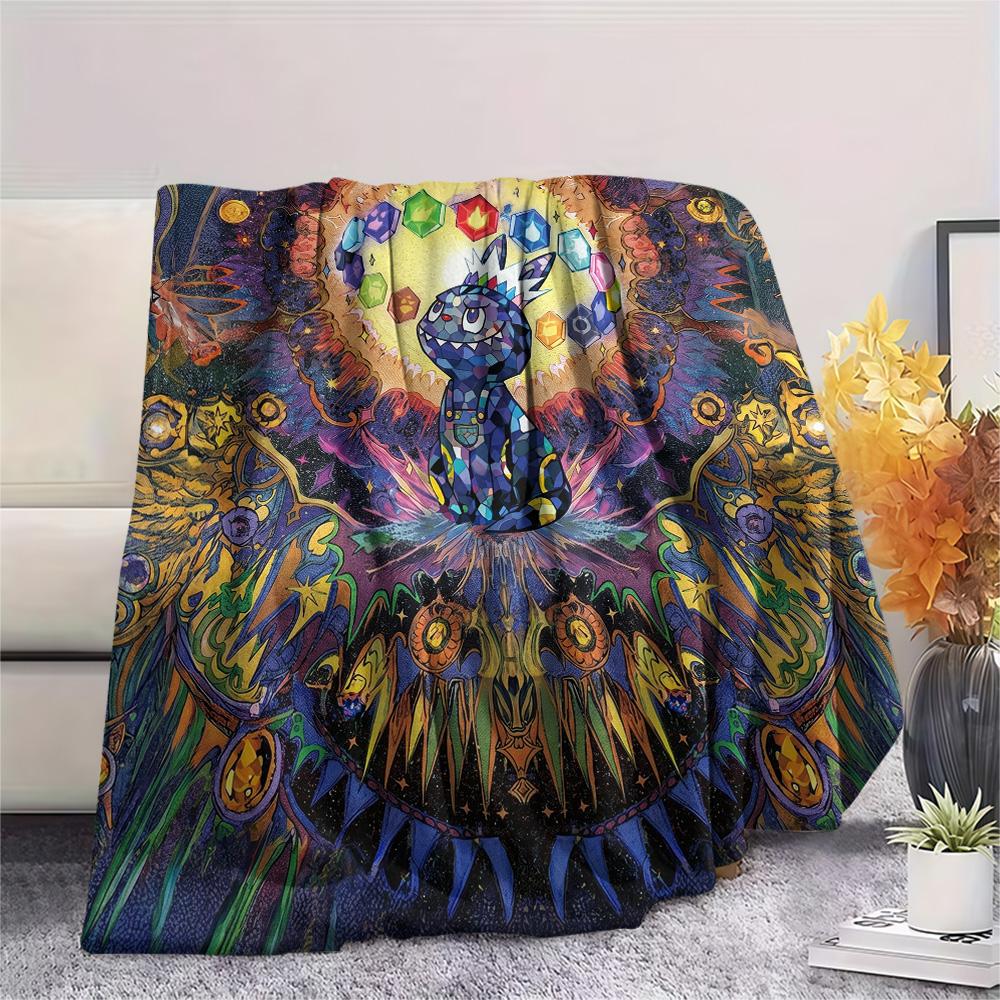 Labubu Print Flannel Blanket, Ultra Soft High Quality All Seasons Warm Throw, Home Decor Cozy Blanket, Perfect Christmas Gift
