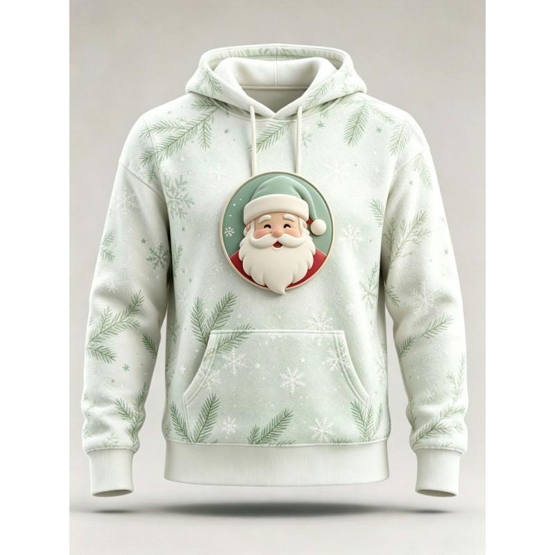 Christmas Hoodie 3D Print Loose Fit Long Sleeve Sweatshirt Men Women Youth Casual Winter Wear