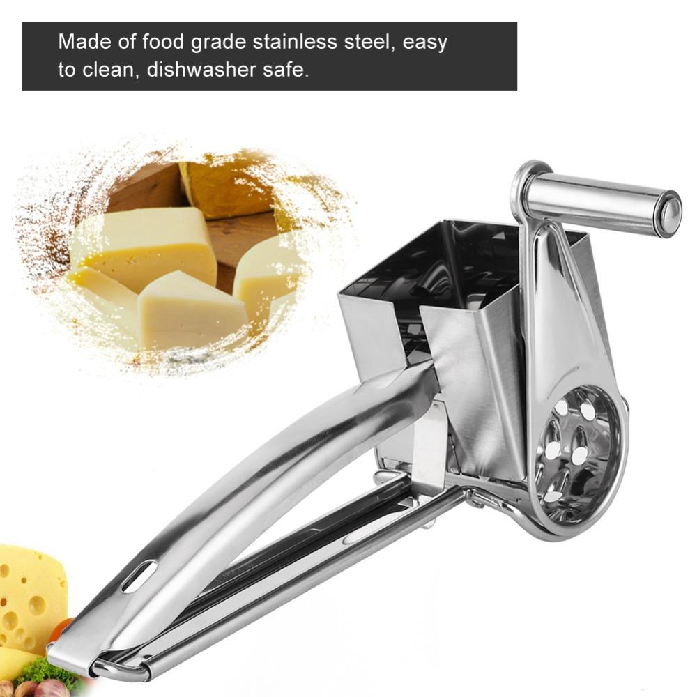 Rotatable Hand Crank Cheese Grater Silver Cheese Cutter Slicer Rotary Cheese Grater Kitchen
