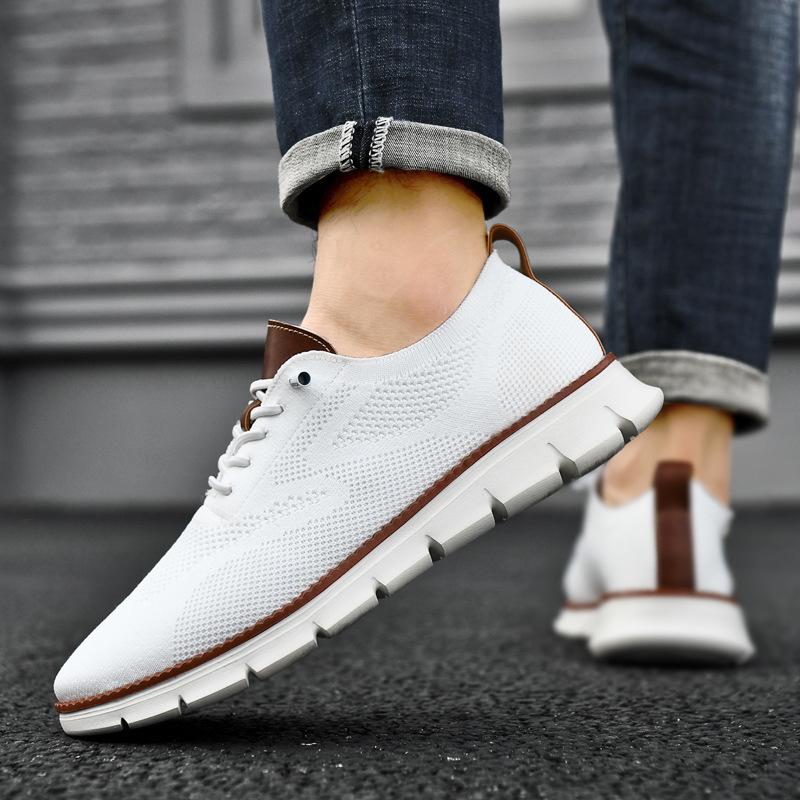 Britischer Stil Sommer atmungsaktive Sneaker Fly-Woven Mesh Schuhe Große Größe Laufschuhe Trendschuhe