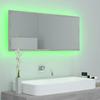 VidaXL Miroir à LED de salle de bain Gris béton 100x8,5x37cm Acrylique 804944