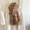 Scarf women's autumn and winter atmosphere grid Korean versatile winter explosion new scarf thickened tassel to keep warm