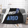 Airbus A380 Fashion Soft Warm Flannel Blanket Pilot Aircraft Flying Avgeek Boeing Airbus Airport Aviator Aeroplane Military