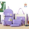 New Schoolbag Female Harajuku Large Capacity Middle and High School Students Four-piece Backpack Outdoor Backpack