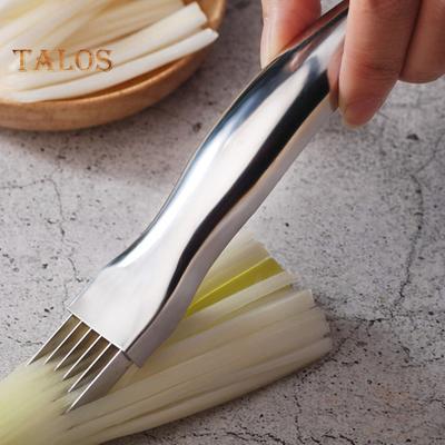 Onion Cutter with Protective Sheath Stainless Steel Blade Non-Slip Handle 6 Blades Vegetables Slicer for Quick Shredding Fruits Kitchen Tool