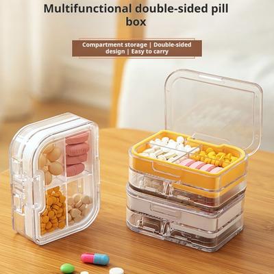 3 σε 1 Pill Cutter Tablet Storage Box Φορητό μέγεθος ανθεκτικό στην υγρασία Διάφανη πολυλειτουργική θήκη μεταφοράς χαπιών