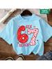 Kids Cute Heart Pattern SIX SEVEN 67 Graphic TShirt 100 Cotton Wear for Boys  Girlsdf0167