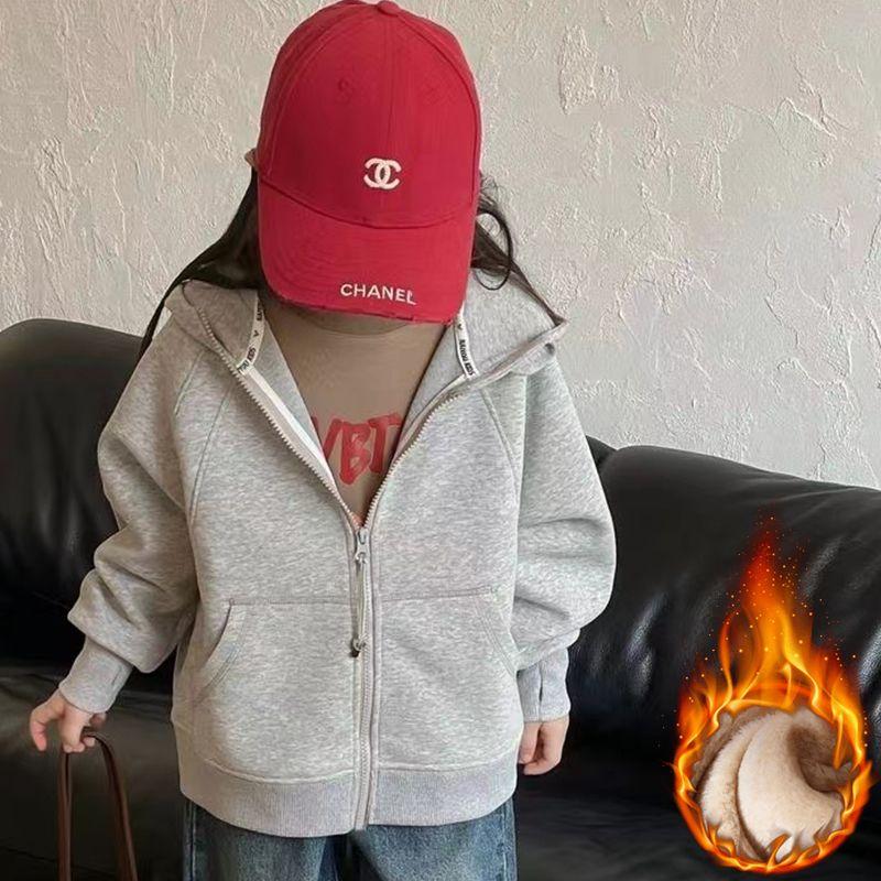 Children's Hooded Sweatshirt Jacket—Fall Casual Outerwear for Girls