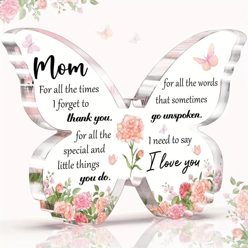Butterfly Acrylic Decoration Mother's Day Valentine's Day Gift Transparent Acrylic Ornament Home Decoration