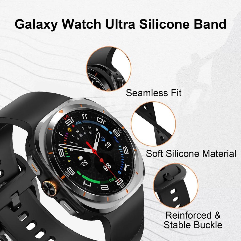 Soft Sports Band For Samsung Galaxy Watch Ultra 47mm Silicone Bracelet Replacement Strap Galaxy Watch 7 Watchband Accessories