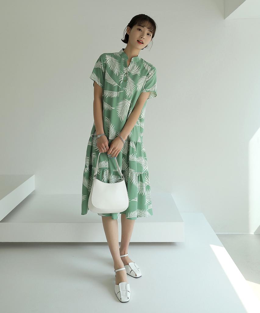 Ppaeppae Strap Palm Tree Long Dress