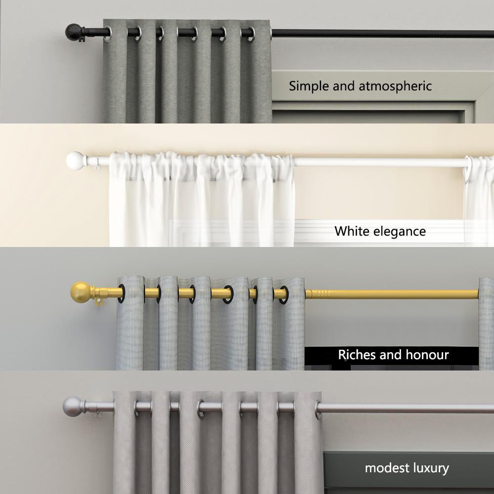 Universelles Gardinenstangen-Set, 45 Zoll - 147 Zoll . Robuster Teleskopstiel, Geeignet für große Fenster. Spleißdesign.