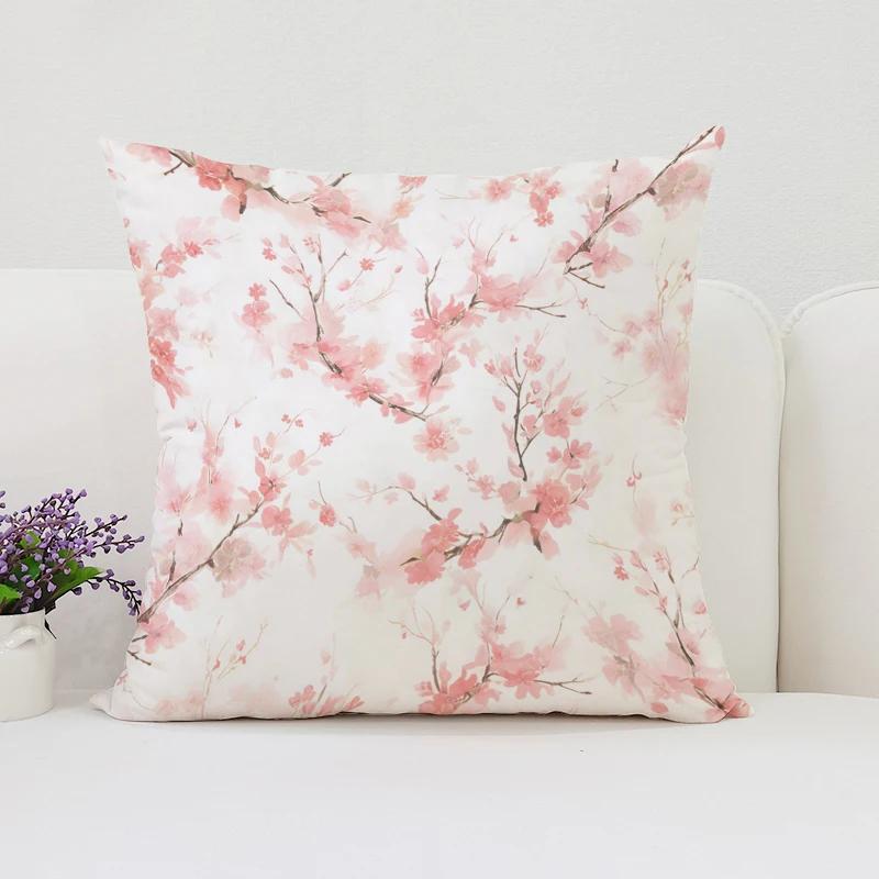 Cushion Covers for Decorative Cushions Japanese Cherry Blossom Pillowcases for Pillows 45x45 Luxury Cushion Cover Pillow Cases