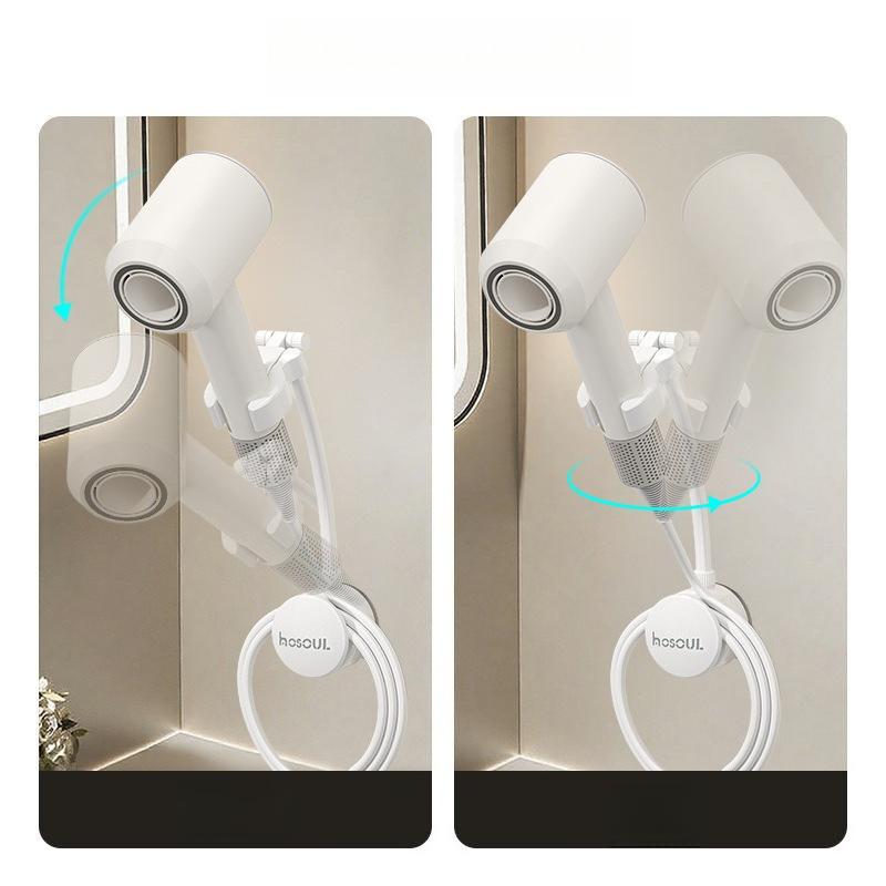 Hair Dryer Holder, Bathroom Suction Cup, Rotatable Hair Dryer Storage, Hair Dryer Rack