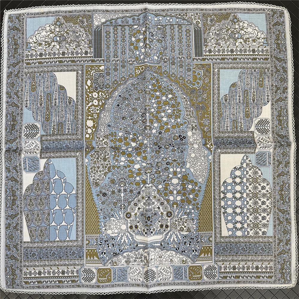 POBING Curled Cotton Silk Scarf Women Double Side Printed Square Scarves Wraps Echarpes Foulards Femme Hijabs 66CM