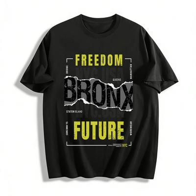 Bronx NYC USA Grafik T-Shirt Freiheit Zukunft Streetwear Lässiges Oberteil Reines Baumwoll-T-Shirt