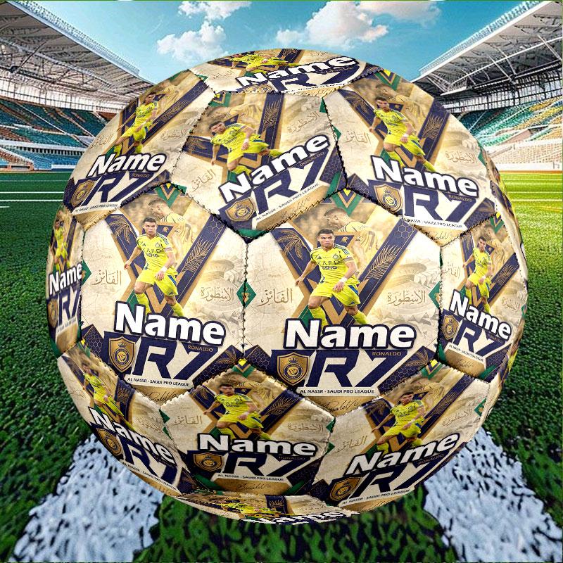 Custom Name Personalized Cristiano Ronaldo Print Size 5 Soccer Ball Training & Match Football, for Team, Kicking, Gift for Football Enthusiasts
