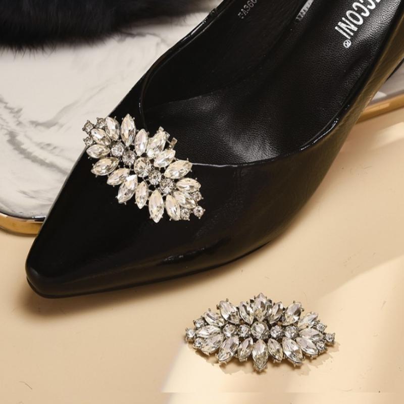 1 Pieza Decoraciones Brillantes para Zapatos Clip Hebilla de Zapato para Mujer Accesorios Tacón Alto Cuadrado Zapatos Desmontables D