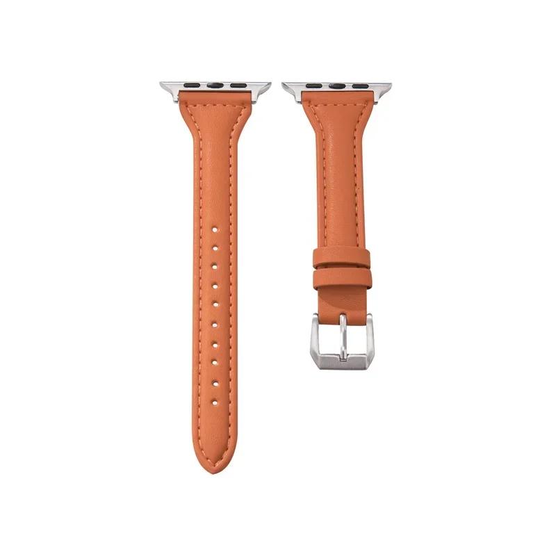 Slim Leather Strap for Apple Watch Bands 45mm 44mm 40mm 41mm 42mm 46mm Ultra 2 49mm 44 Mm Bracelet  10 9 8 7 Se 5 4 6