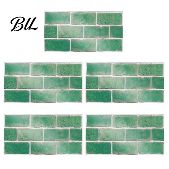 Oil Proof Wall Stickers for Bathroom 5Pcs Vintage Brick Tile Stickers, Waterproof Oil?Proof Wallpaper, Peel Sheets Kitchen & Stick Backsplash Living
