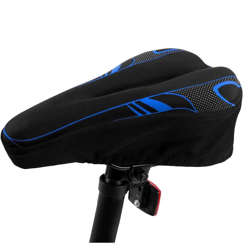 

Soft Bicycle Silicone Gel Saddle Seat & Cycling Cushion Pad Bike Cycle Gel Cover (Black with Blue) синий