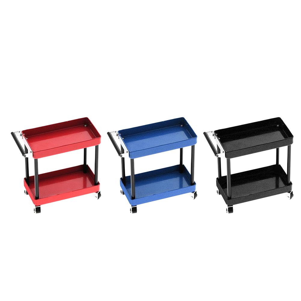 Festnight Tool Trolley on Wheels with 2 Shelves Heavy Duty Garage Workshop DIY Tools Cart 220 lbs Red
