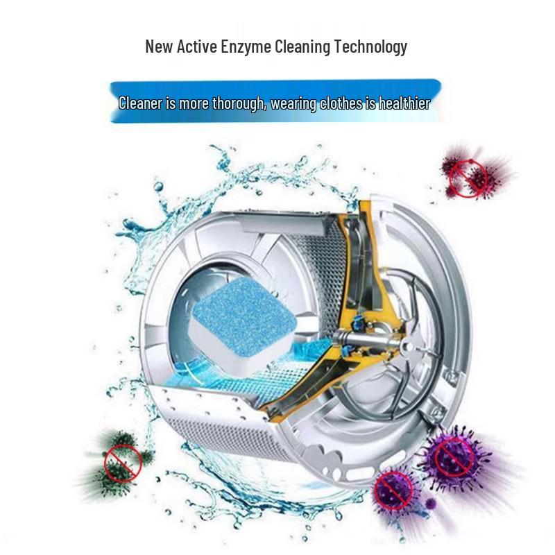 Effervescent Tub Cleaner Tablets for Top-Load Washing Machines - Oxygenated, Multifunctional Stain Remover and Descaler.