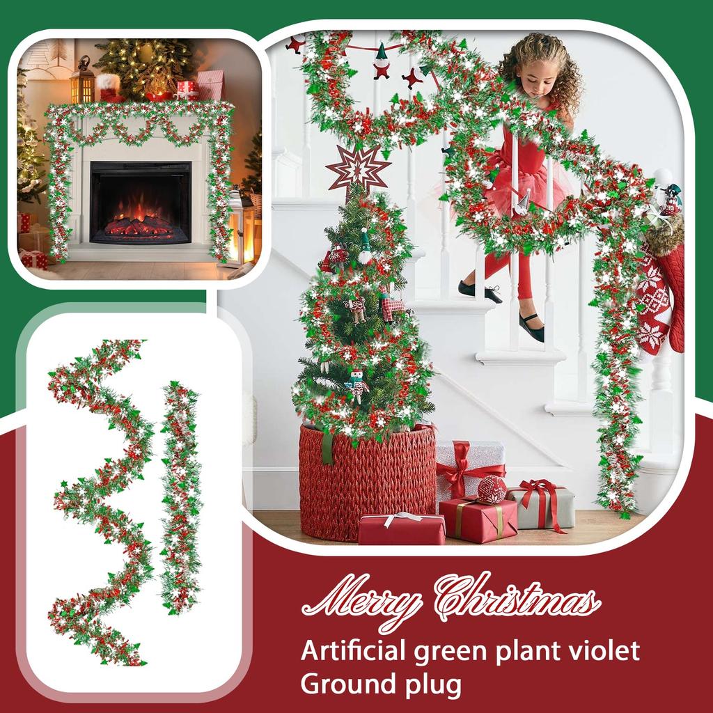 2m Christmas Ribbon Garland Snowflake Christmas Tree Ribbon