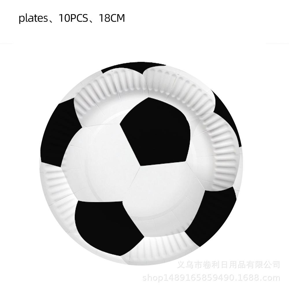 Black And White Football Party Supplies Birthday Decoration Sports Theme Arrangement Party Tableware Paper Towels Paper Plates Paper Cups