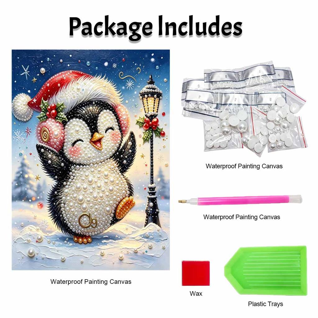 Pearl Painting 5D DIY Christmas Penguin Decorative Painting. Cute Birthday Gift. Handmade Art Painting