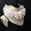 Elegant White Detachable Lace Ruffled Neckpiece Victorian Collar For Theatrical Performances And Halloween Party Costume
