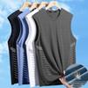 Men's Quick-Dry Ice Silk Sleeveless Sports Tank Top for Summer Fitness and Running