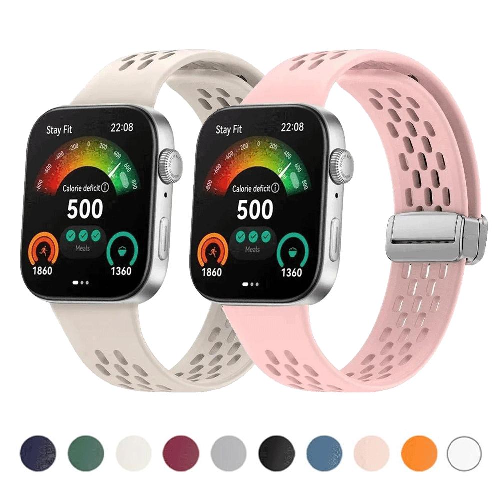 Sport Strap Compatible for Huawei Watch Fit 4 Fit 3 Soft Silicone Band Magnetic Buckle Watchband for Huawei Watch Fit 4 Pro