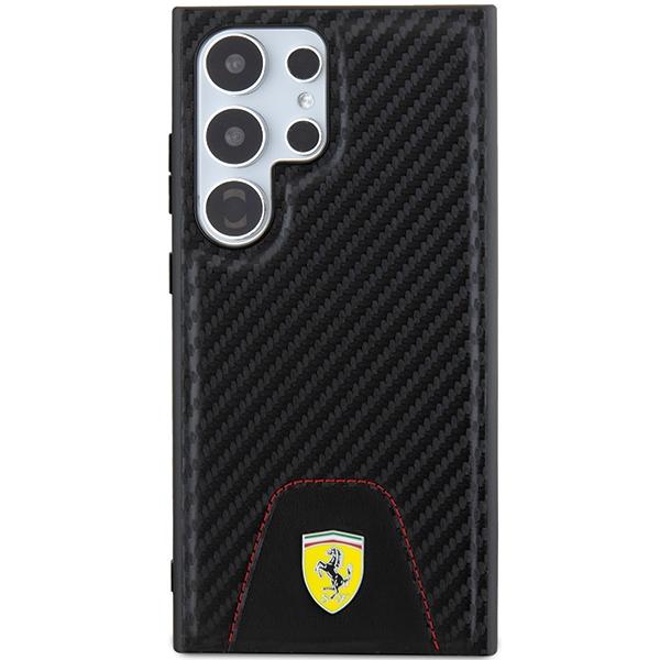 Ferrari Fehcs24Ln3Puk S24 Ultra S928 Czarny/Black Hardcase Carbon Stitched Bottom