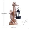 Ornament with Solar Light Garden Statue Creative Decoration Lovely Resin Figurine Seahorse Shaped