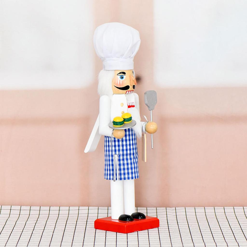 Christmas Nutcracker Chef 14 Inch Nutcracker Desktop Ornaments With Chef Hat Holiday Collectibles For Table Centerpiece